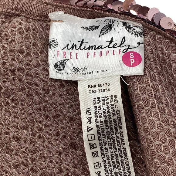 Free People Intimately Free Swinging Surpice pink sequin cami lace trim SMALL - Picture 4 of 10